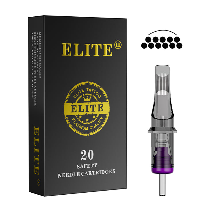 ELITE 3 Tattoo Needle Cartridges - Curved Magnum